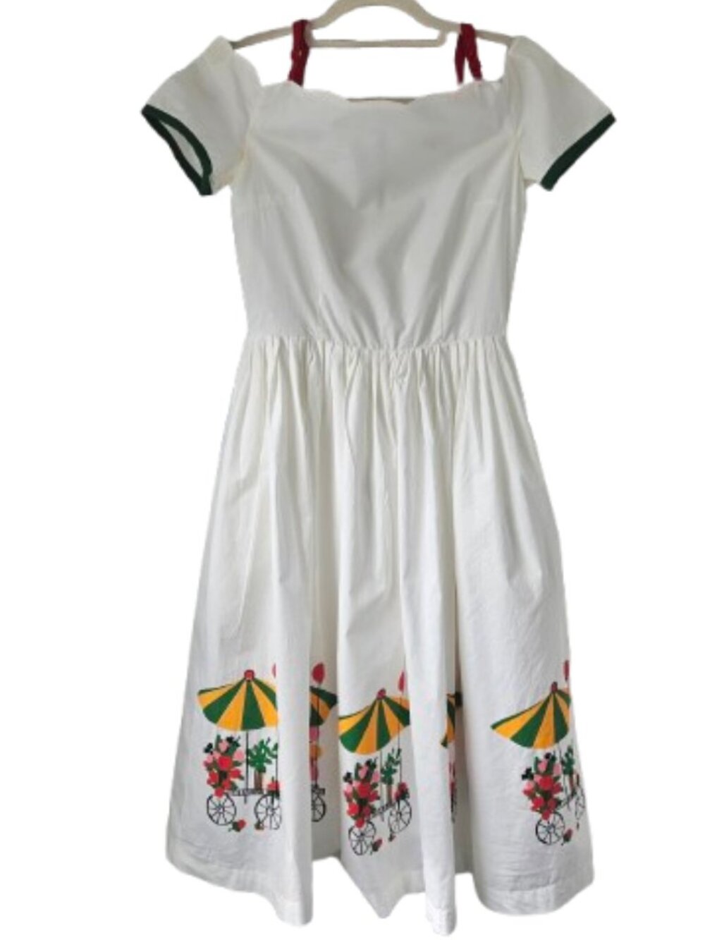 The Tatyana Flower and Balloon Cart Retro 1950s Swing/Pinup Cotton Dress Size XS